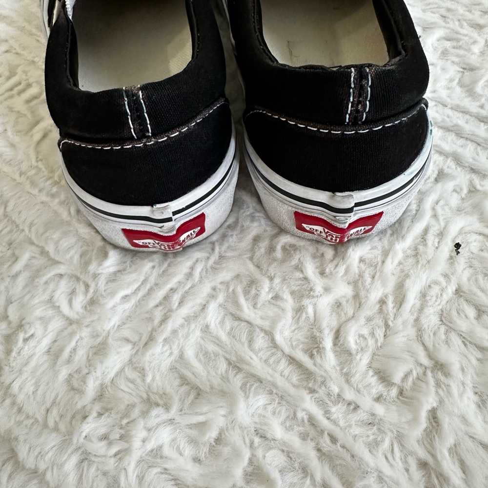 VANS Off The Wall Mens 3.5 Womens 5 Black Slip On Low Skate Shoes Sneakers - Picture 7 of 10